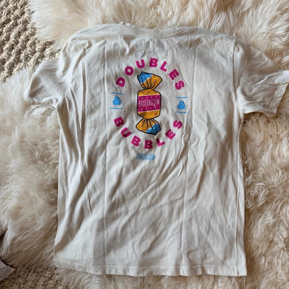 Kids Cream T-Shirt with Pink Graphic - Picture 1 of 3